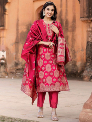 DESIHOOR Woven Kurta, Trouser/Pant & Dupatta Set