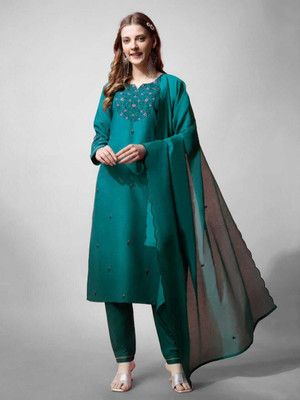SoshrepCreation Embroidered Kurta, Trouser/Pant & Dupatta Set