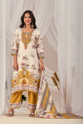 Werolia Printed Kurta, Palazzo & Dupatta Set