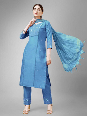 CreationRajvi Embroidered Kurta, Trouser/Pant & Dupatta Set
