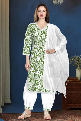 RIYCREATION Women Kurti Patiala Attached Dupatta Set