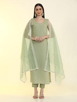 Jaipur Kurti Solid Kurta, Trouser/Pant & Dupatta Set