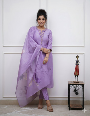 Kalamkaris Embellished Kurta, Trouser/Pant & Dupatta Set