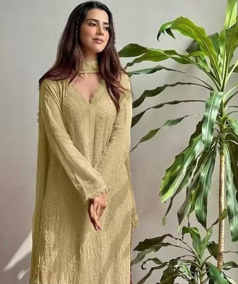 TRIVORA Embroidered Kurta, Trouser/Pant & Dupatta Set