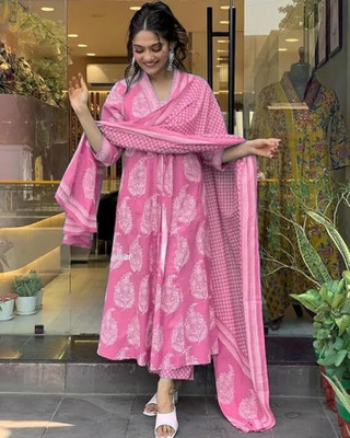 GEKHA Printed Kurta, Trouser/Pant & Dupatta Set