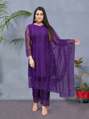 JAYAMBECREATION Embroidered Kurta, Palazzo & Dupatta Set