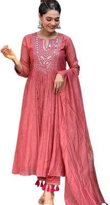 zankhi hosiery Solid Kurta, Trouser/Pant & Dupatta Set