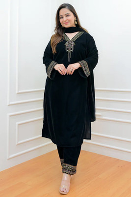 Fashion Galleria Embroidered Kurta, Trouser/Pant & Dupatta Set