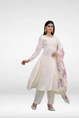 CLASSYCLOSET Floral Print Kurta, Trouser/Pant & Dupatta Set