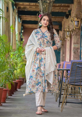 HOUSE OF COMMON Printed Kurta, Trouser/Pant & Dupatta Set