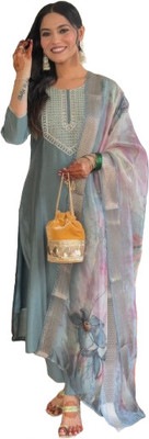 LADY MOR Embroidered Kurta, Salwar & Dupatta Set