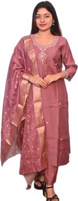 FELLORA Applique, Floral Print Kurta, Salwar & Dupatta Set