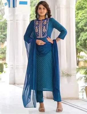 Tvm Printed Kurta, Trouser/Pant & Dupatta Set