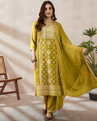 Tasrika Embroidered Kurta, Trouser/Pant & Dupatta Set