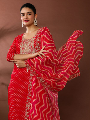 Jaipur Kurti Embroidered Kurta, Trouser/Pant & Dupatta Set