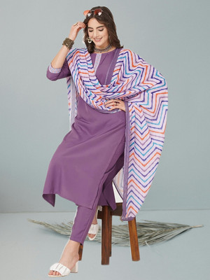 manth creation Solid Kurta, Palazzo & Dupatta Set