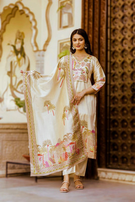 Mishwa Fashion Embroidered Kurta, Trouser/Pant & Dupatta Set