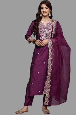 JENSI FASHION Embroidered Kurta, Trouser/Pant & Dupatta Set