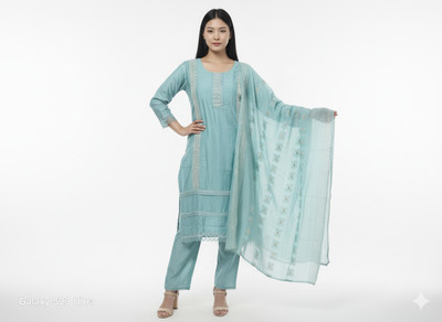 Attire Arc Embroidered Kurta, Trouser/Pant & Dupatta Set