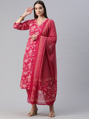 Readiprint Fashions Printed Kurta, Patiala & Dupatta Set