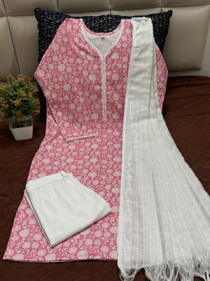 M I TEXTILE Printed Kurta, Trouser/Pant & Dupatta Set
