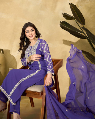 Kvsfab Embroidered Kurta, Trouser/Pant & Dupatta Set