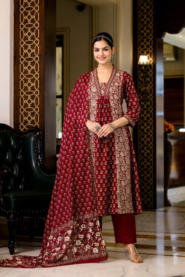 ANANTE Self Design Kurta, Trouser/Pant & Dupatta Set
