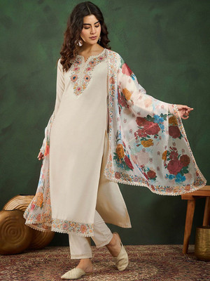 Kvsfab Embroidered Kurta, Trouser/Pant & Dupatta Set