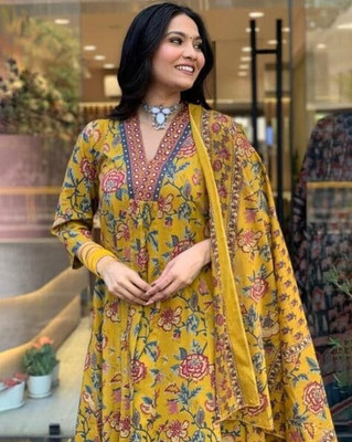 Aditi Tex Fab Floral Print Kurta, Trouser/Pant & Dupatta Set