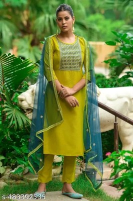 RAS RANI Embroidered Kurta, Salwar & Dupatta Set