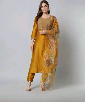 Rivasha Wear Embroidered Kurta, Trouser/Pant & Dupatta Set