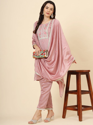 HOUSE OF COMMON Embroidered Kurta, Trouser/Pant & Dupatta Set