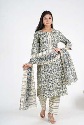 Kanchan's Creation Printed Kurta, Palazzo & Dupatta Set