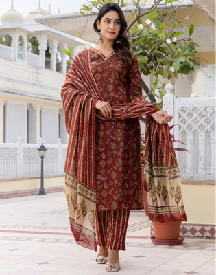Skylee Printed Kurta, Trouser/Pant & Dupatta Set