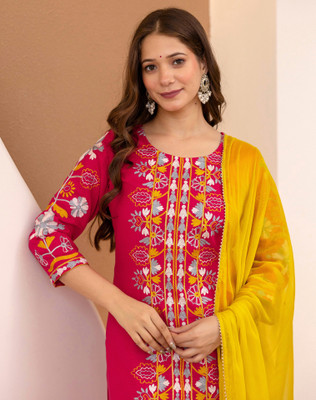 Tasrika Embroidered, Embellished, Self Design Kurta, Salwar & Dupatta Set