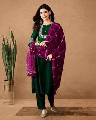Sri Balaji Collections Embroidered Kurta, Trouser/Pant & Dupatta Set