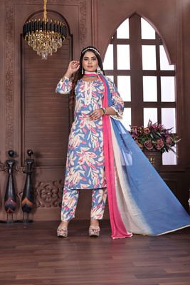 ROSHNI Floral Print Kurta, Trouser/Pant & Dupatta Set