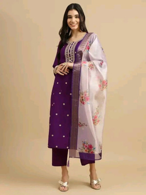 CLIW Embroidered Kurta, Trouser/Pant & Dupatta Set