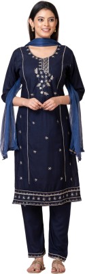 Sathvik Embroidered Kurta, Trouser/Pant & Dupatta Set