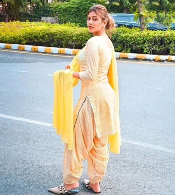 Pravi Garments Printed Kurta, Patiala & Dupatta Set