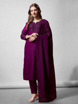 SoshrepCreation Embroidered Kurta, Trouser/Pant & Dupatta Set