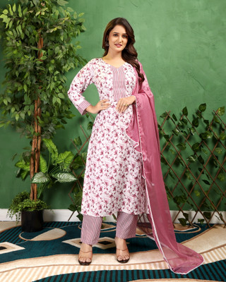 mahakali textile Floral Print Kurta, Trouser/Pant & Dupatta Set