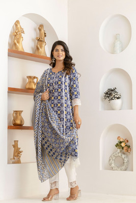 Jaipur fashion factory Printed Kurta, Trouser/Pant & Dupatta Set
