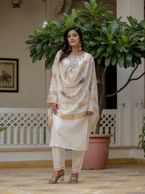 Mayrah Striped Kurta, Sharara & Dupatta Set
