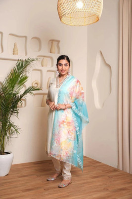 Tylissa Embroidered Kurta, Trouser/Pant & Dupatta Set
