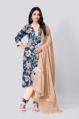 ShopGlobal Floral Print Kurta, Trouser/Pant & Dupatta Set