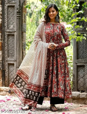 Amarentarprise Printed Anarkali Kurta, Bottom & Dupatta Set