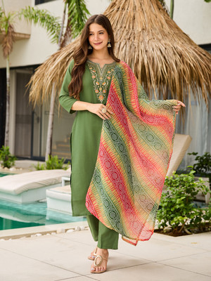 RN Fashion Embroidered Kurta, Trouser/Pant & Dupatta Set