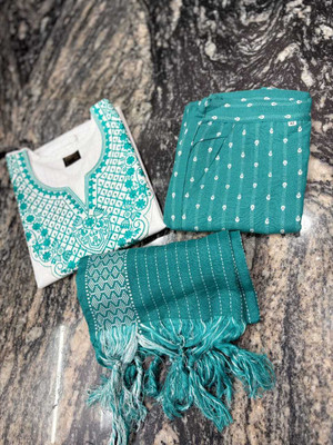 AZM INDUSTRIES Embroidered Kurta, Trouser/Pant & Dupatta Set