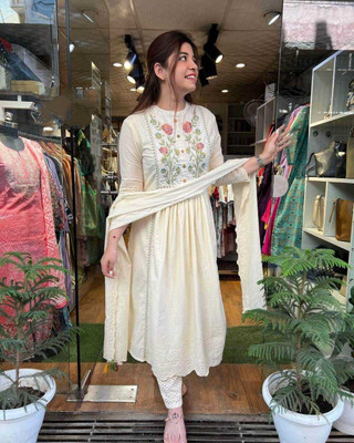 Hamama Embroidered Kurta, Trouser/Pant & Dupatta Set